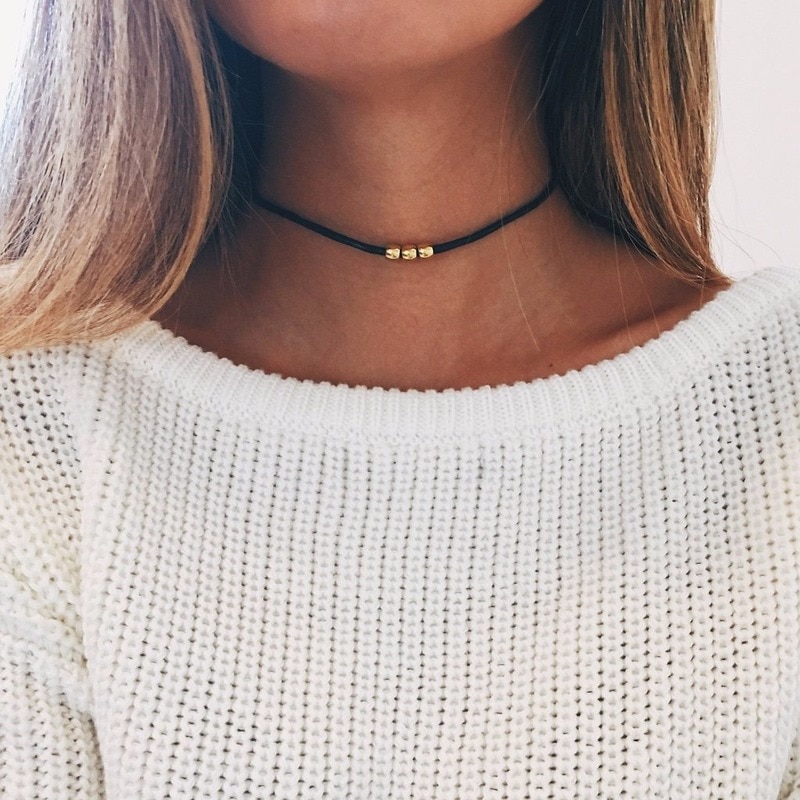 Gargantilla corta negra, Collar de cuentas, Collar de para mujer, Collar Punk, joyería estética