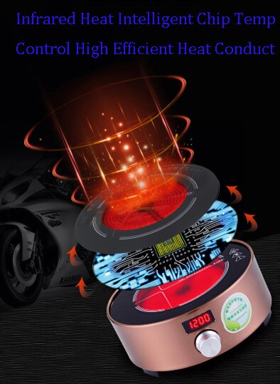 Electric Tea Boiling Machine Porridge Cooker Portable Steamer Black Microcrystalline Heat-Resistant Auto Power Off Protection