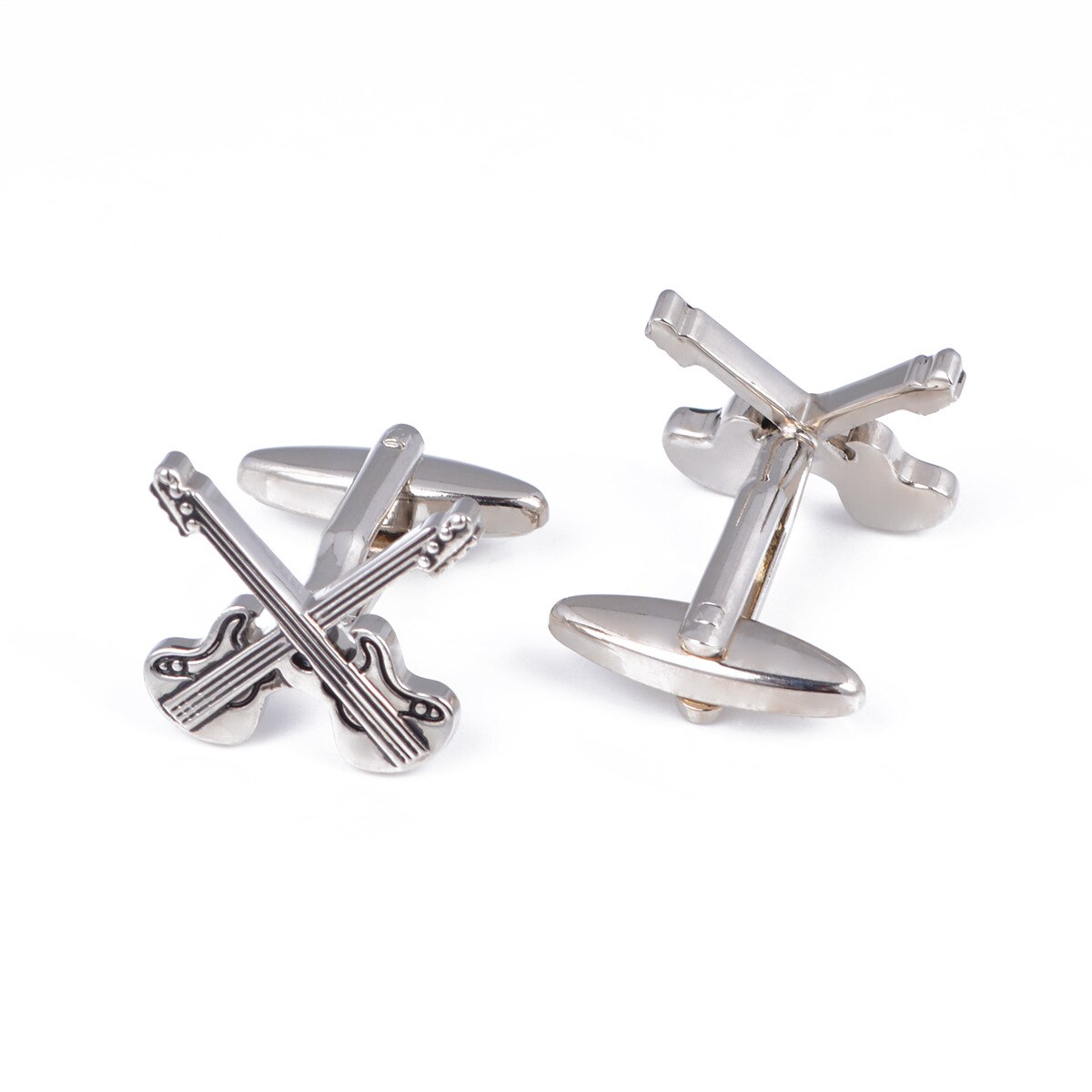 Music Series Cufflinks French Shirts Musical Instrument Violin Cross Shape Men's Jewelry Business Cuff Links