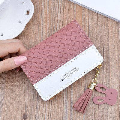 Geometria retalhos borla carteira feminina zíper curto grande capacidade moeda bolsa casual breve titular do cartão bolso moda saco de embreagem: 12
