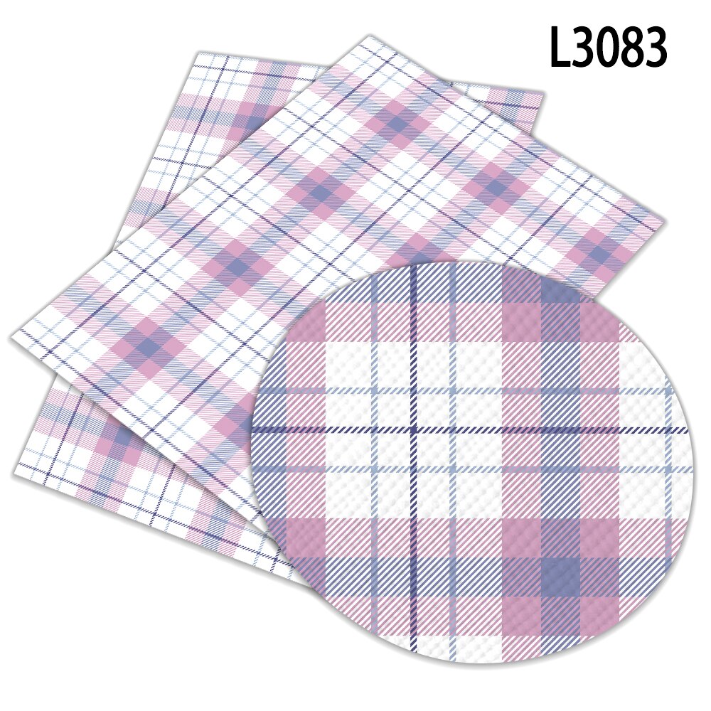 red Lattice Check Pattern Faux Leather Printed A4 22x30cm for Crafts Synthetic Leather ornamanets: L3083