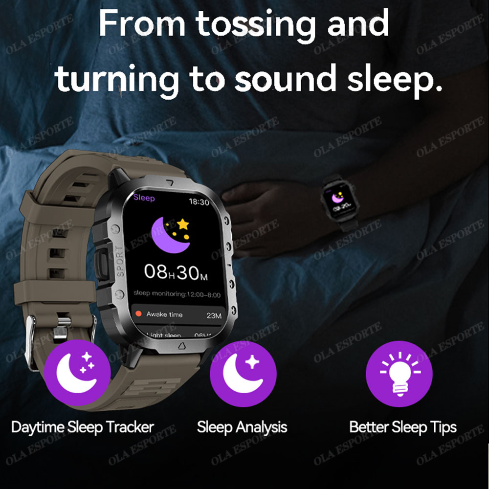 Militare Astuto Della Vigilanza Delle Donne Degli Uomini di tenere sotto controllo di saluto 3ATM Impermeabile Esterno 100 + sport GPS inseguitore BT Chiamata Vocale Smartwatch 2025 Nuovo