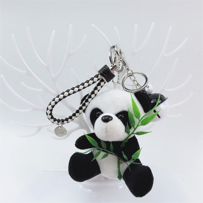 Lille 9cm panda nøglering vedhæng sød kawaii baby børn plys legetøj børn legetøj til børn nøglering: 1