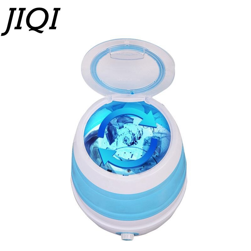 JIQI 2.6Kg Portable Folding Clothes Washing Machine Removable dehydration basket Semi-automatic Washer for Underwear Clothes