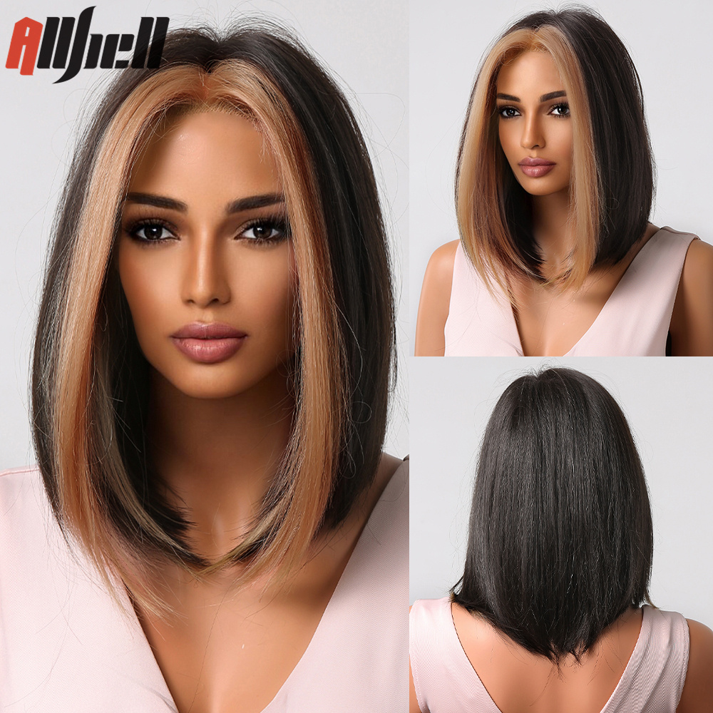 Pelucas onduladas naturales sintéticas de jengibre y cobre corto, peluca Bob naranja para Halloween con flequillo resistente al calor para mujer, peluca de Cosplay: P2 / 613