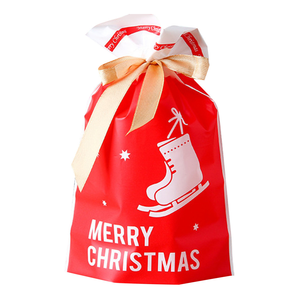 50 PCS Christmas Santa Claus Bags Packaging Candy Snacks and Drawstring Cookies Bags Children's Toys Forest Coin Bag