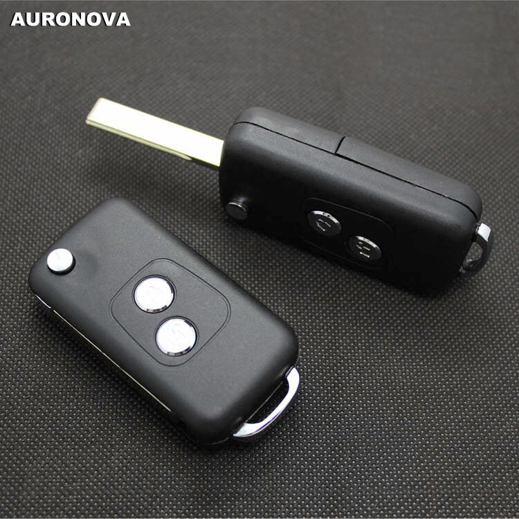 AURONOVA Upgrade Folding Key Shell for PEUGEOT 307 Key Replacement 2 Buttons Remote Car Key Case