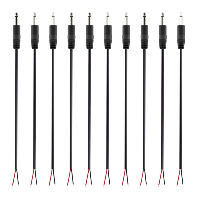10 stück ersatzstecker (männlich) auf offenes drahtende,  ts 2- polig, Mono, 1/8 zoll, 3.5mm- poliger klinkenstecker, audiokabelreparatur: Ursprünglich Titel