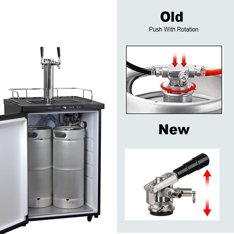 Stainless Steel Low Profile Beer Keg Coupler D System Coupler With Pressure Relief Valve Space Saving Keg Dispenser Tap HomeBrew