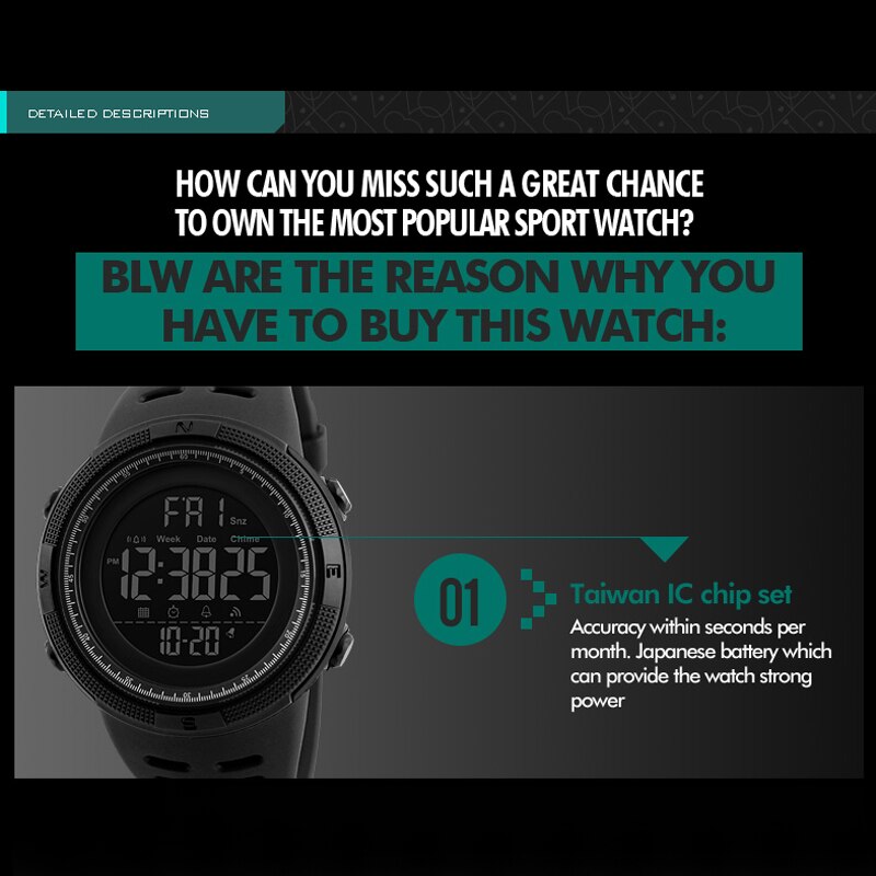 Fitness tracker aktiviteetti urheilu rannekello digitaalinen ranne vedenpitävä miesten urheilukello lähtölaskenta kello ulkokuntolaitteet