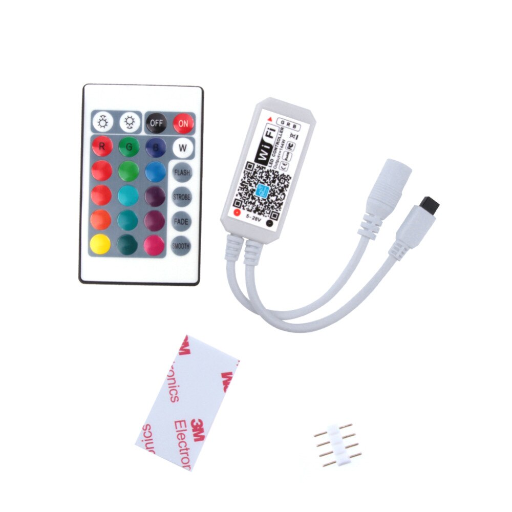 Fjernkontroll mini  rf 21 nøkkel  ir 24 nøkkel til rgb rgbw  ws2812b ledet stripe lys  dc12v wifi fjernkontroll