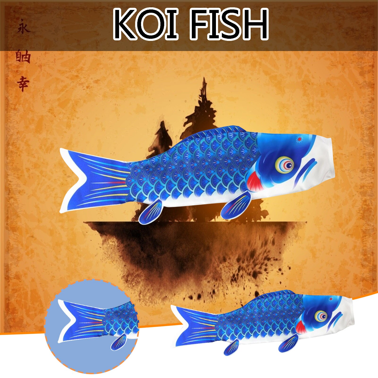 20/50/100/150CM Japan Style Carp Wind Sock Fish Flag Kite Streamer Wind Chimes Hanging Decorations Yard Koinobori Hanging Decor