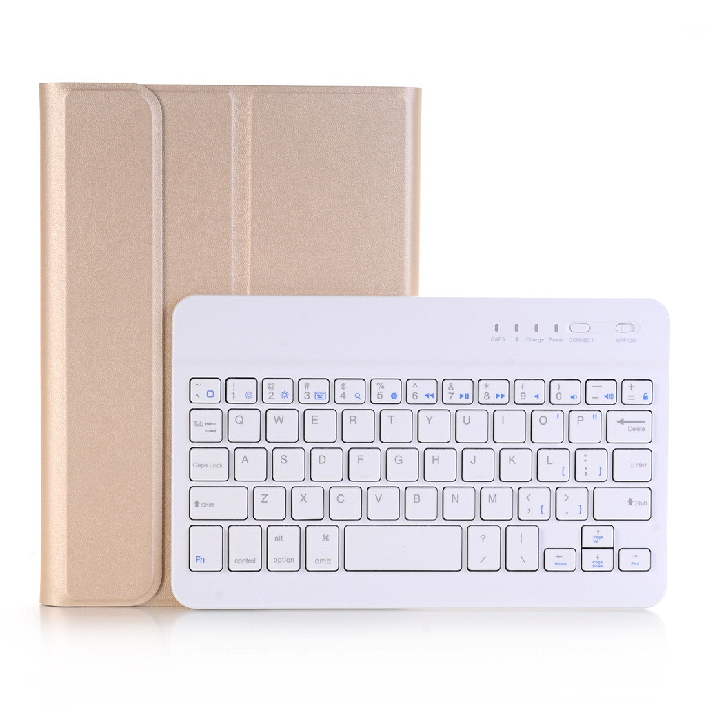 35@ Keyboards Gaming White Ultra Slim Leather Case Detachable Bluetooth Keyboard Cover For Ipad Mini 1,2,3 Clavier Gamer: Gold 