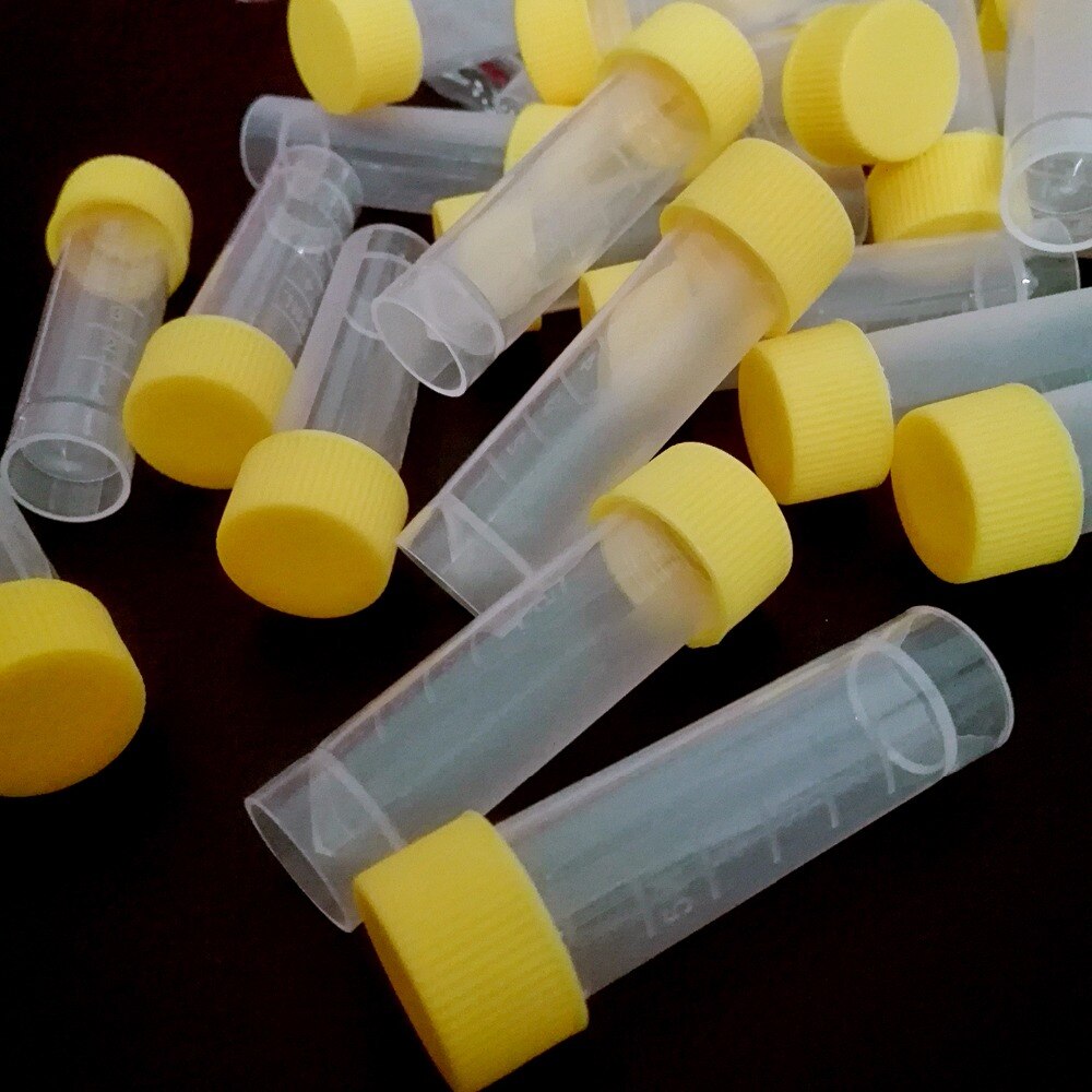 Tubo de centrífuga de laboratorio de 5ml, tubos de congelación con tapón de rosca amarillo, , 200 piezas,