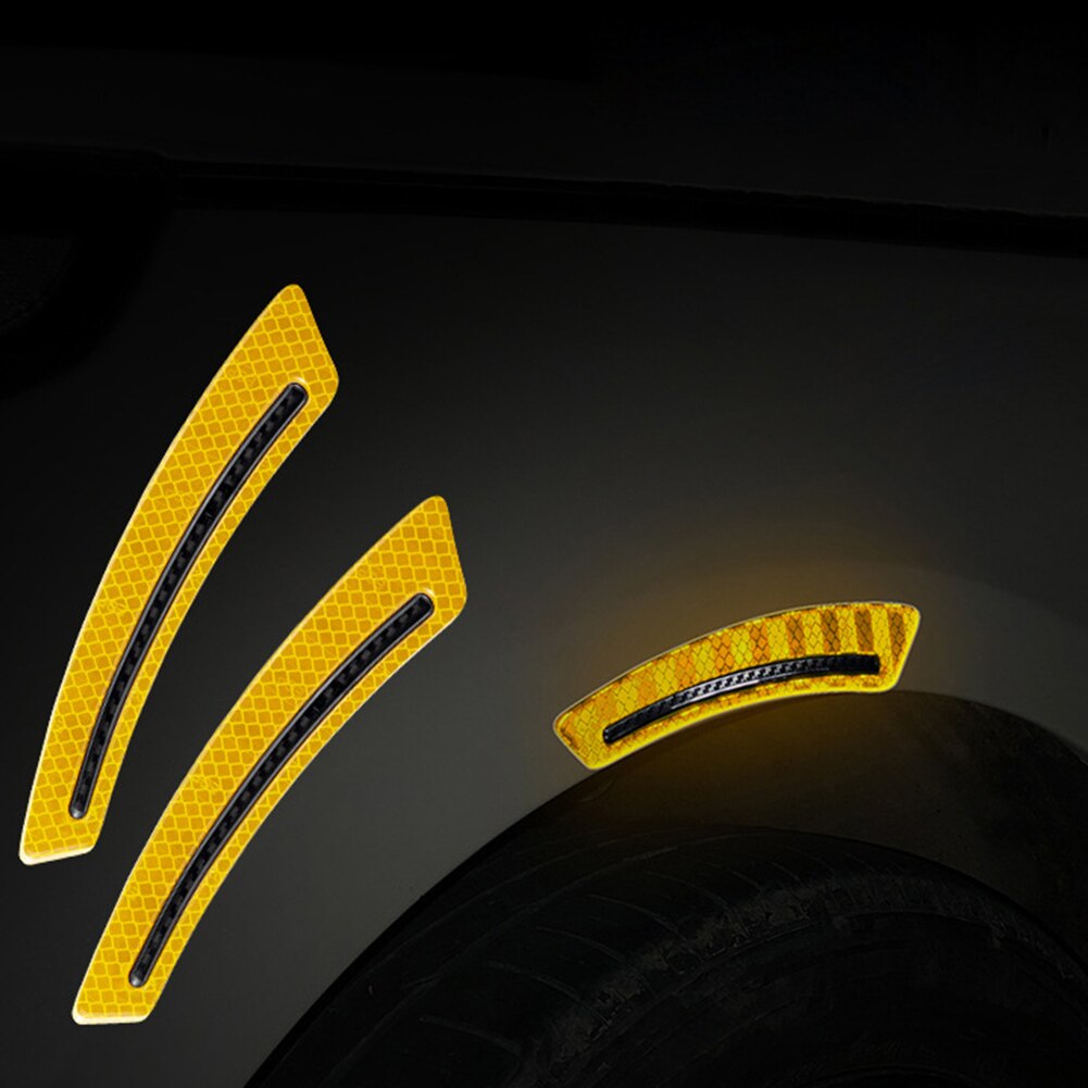 2 Stks/set Auto Waarschuwing Sticker Mark Auto Veiligheid Reflecterende Stickers Tape Nigth Veiligheid Reflecterende Strips Exterieur Accessoires Tape