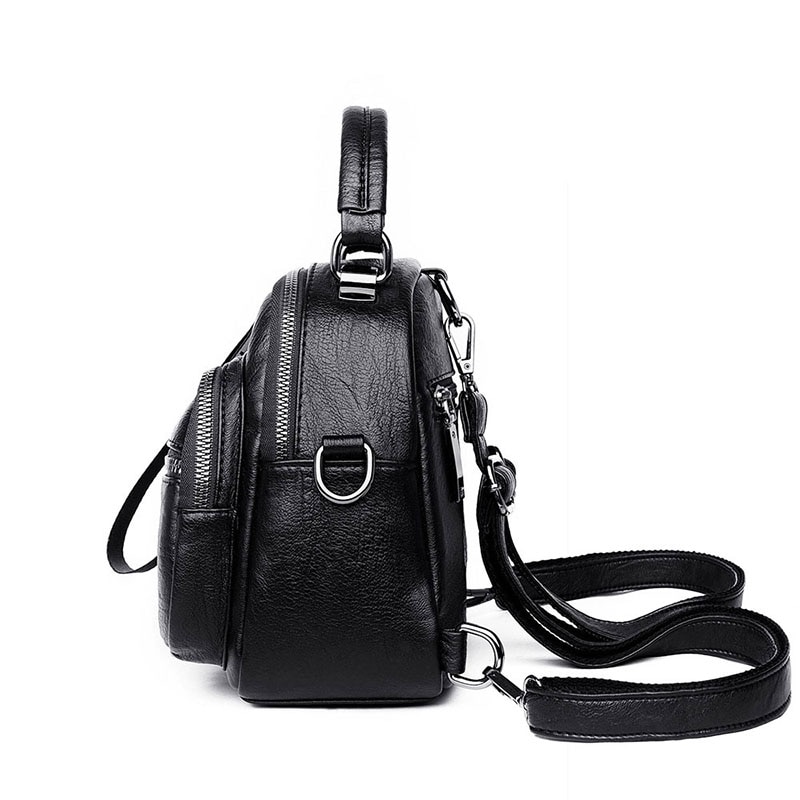 Women's Multifunctional Travel Backpack PU Leather Mini Ladies Backpack Mochila Female Student Shoulder School Bag