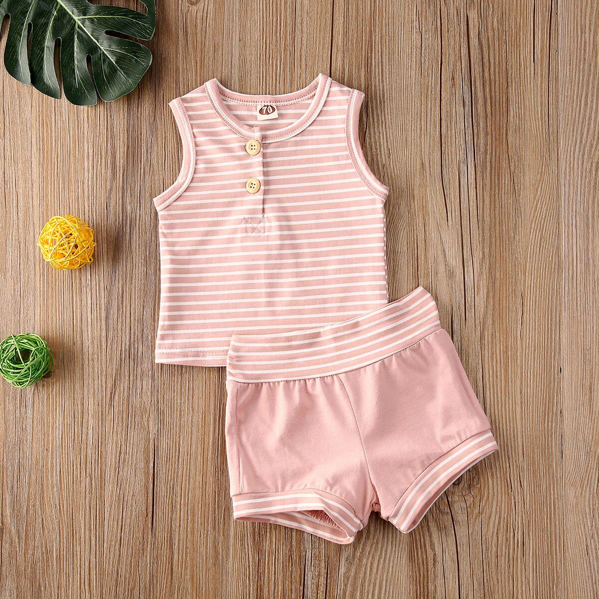 Zomer baby meisjes jongens gestreepte kleding mouwloos vest top + shorts 2 stuks casual baby outfit kleding sets