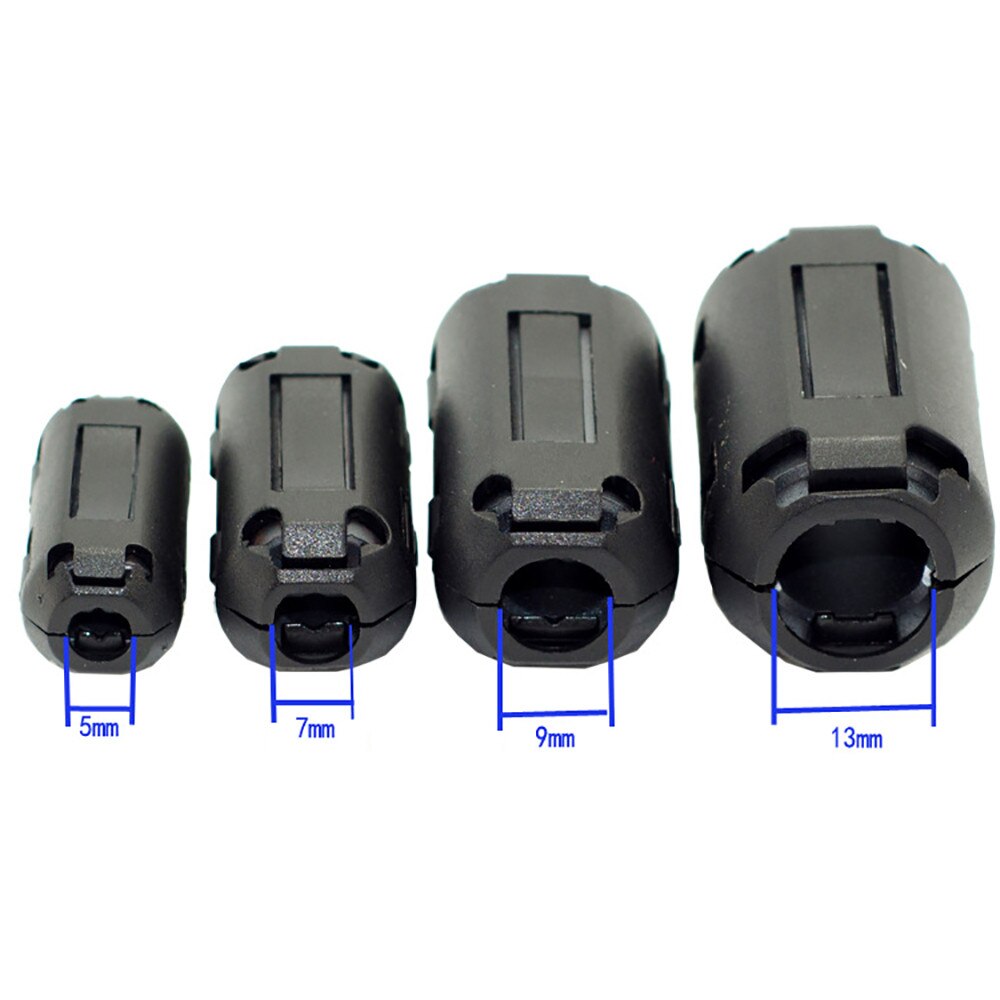 7/9/13mm Schwarz Clip-Auf Ferrit Ader Kabel Filter Nickel-zink Lärm Schalldämpfer für EMI RFI Clip Drossel Ferrit Filter Für Kabel