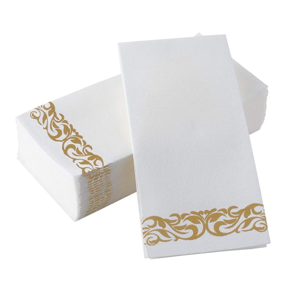 Serviettes en papier de soie jetables 50 pièces essuie-mains en papier doux sans poussière: Bleu