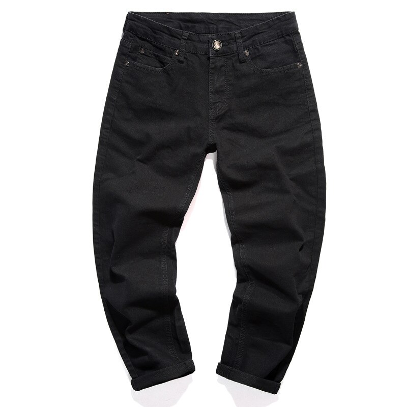 Korean Style Men Jeans Stretch Black Color Casual Pencil Pants Elastic Tight Trousers Streetwear Narrow Skinny Jeans Men