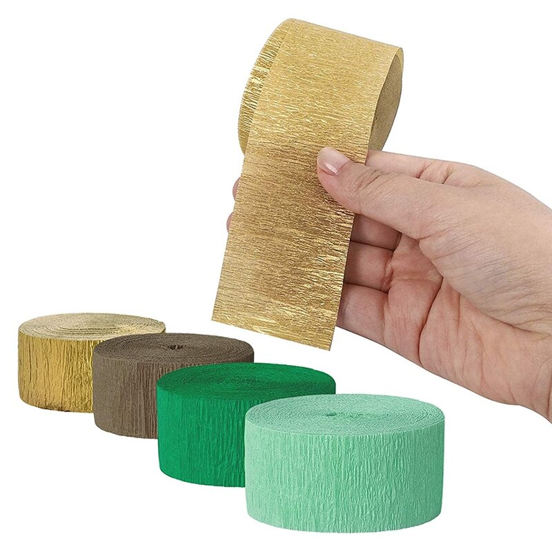 8 rotoli di stelle filanti di carta crespa verde stelle filanti di nappe per decorazioni verdi per la festa di compleanno della doccia nuziale in stile rustico