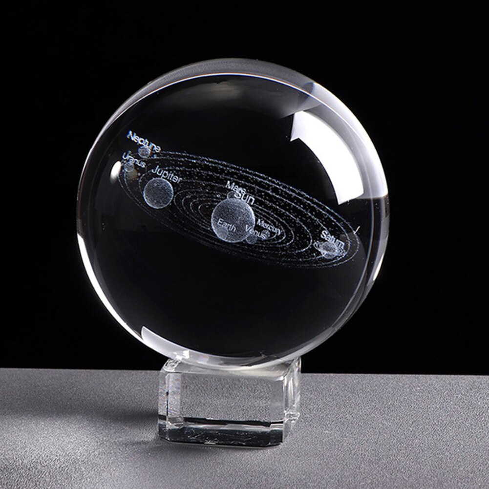 Kids Educational Solar System 3D Planets Miniature Crystal Ball Model Home Decor