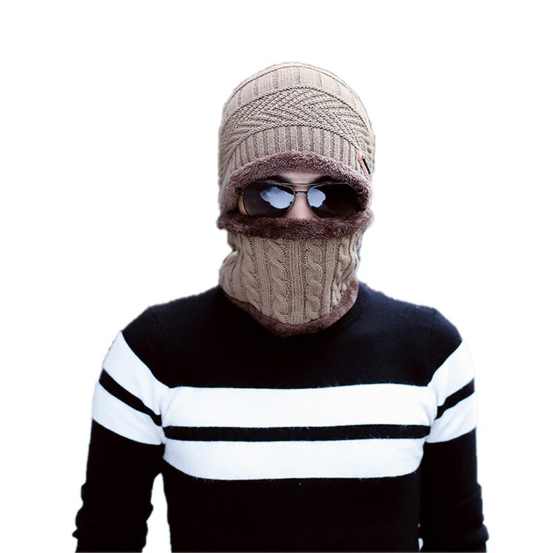 2 stk menn kvinner vinter varm heklet strikk posete lue ull hodeskalle hatt ski lokk skjerf sett