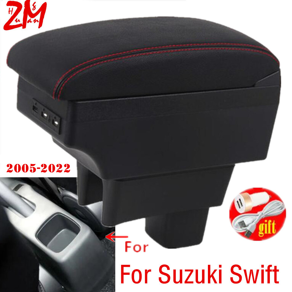 For Suzuki Swift Armrest Box For Suzuki Swift Car Armrest 2005-2022 car accessories interior storage Box Retrofit parts with USB