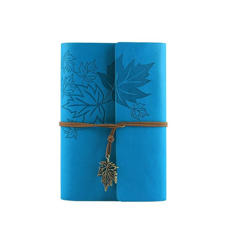 Leather Writing Journal Notebook, Classic Spiral Bound Notebook Refillable Diary: Sky Blue / A6