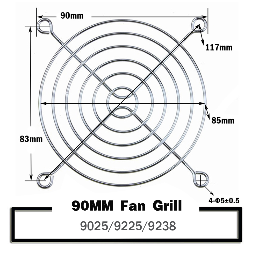 Griglia per ventola di raffreddamento Reti in ferro metallico per ventola del computer 30mm 40mm 50mm 60mm 70mm 80mm 90mm 120mm 135mm 140mm 170mm 200mm Griglia per ventola: 2MM / RED