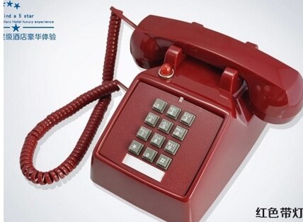 Teléfono antiguo rojo HA(25)T(2), campana de Metal fija clásica decorativa: Rojo