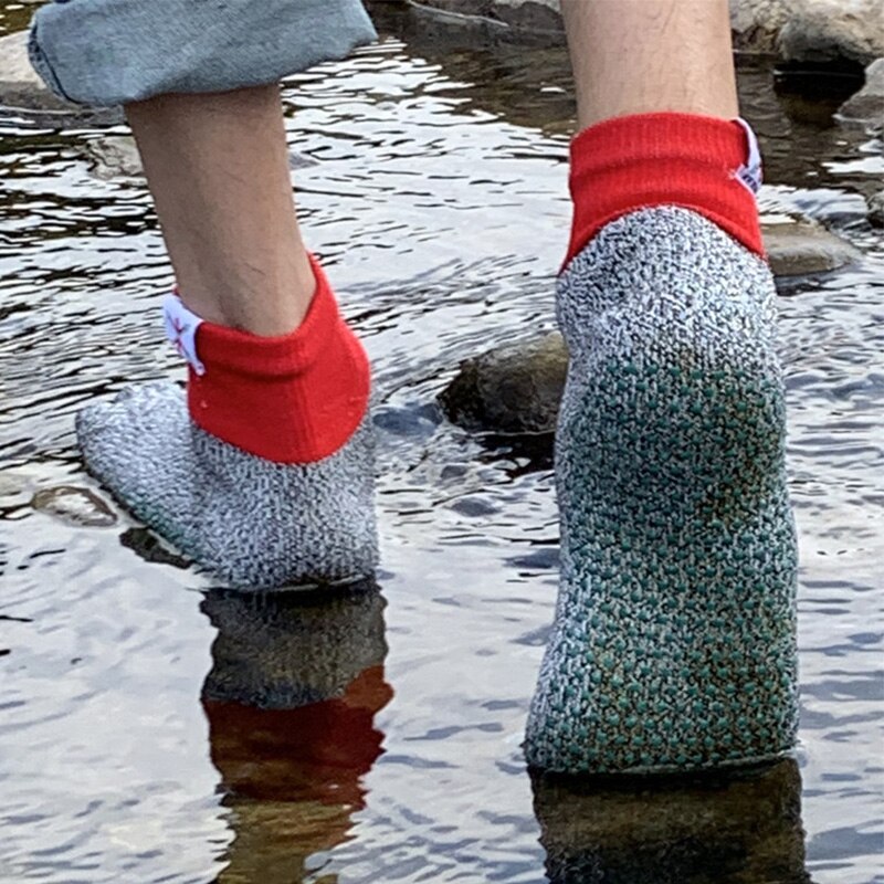 HPPE 5 Level Anti-cut Socks Outdoor Beach Wear-resistant Silicone High-strength Toe Socks Protection Anti-stab Five-finger Socks