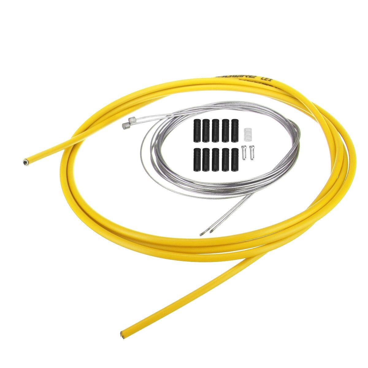 Bike Bicycle Front Rear Inner Outer Wire Brake Shifter Gear Derailleur Hose Housing cable Kit MTB Road bike bicycle: Yellow