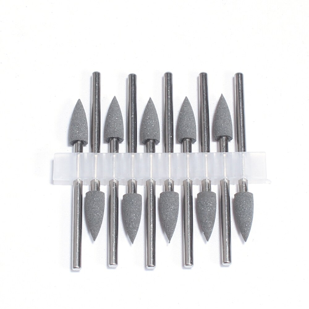Unid/set de brocas de silicona para uñas, brocas de goma para manicura, brocas de fresado eléctrico rotativo, herramientas de rebaba, 10 unidades