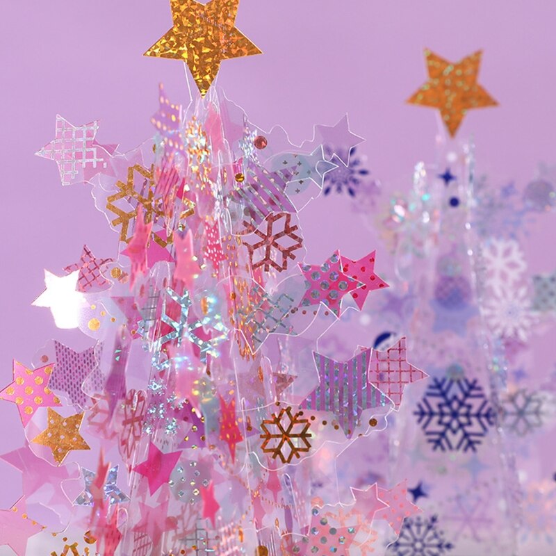 3D Pop-up Christmas Tree Castle Greeting Cards Birthday Postcards Invitations