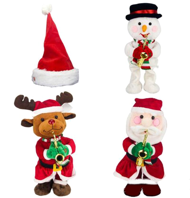 de noël pour enfants, poupée électrique Twerk, chapeau de noël, cerf, bonhomme de neige, musique dansante, jouets de décoration