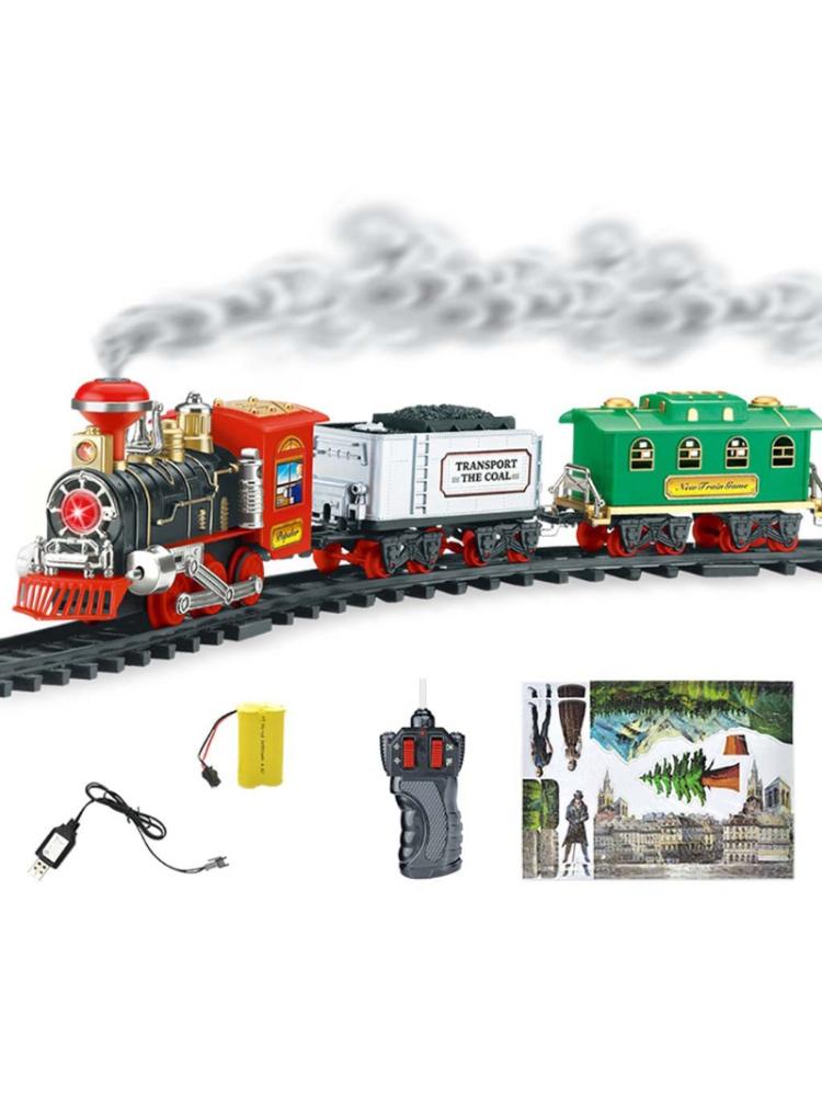 Children Electric Remote Control Rail Train Set Simulation Assembly Model Toy