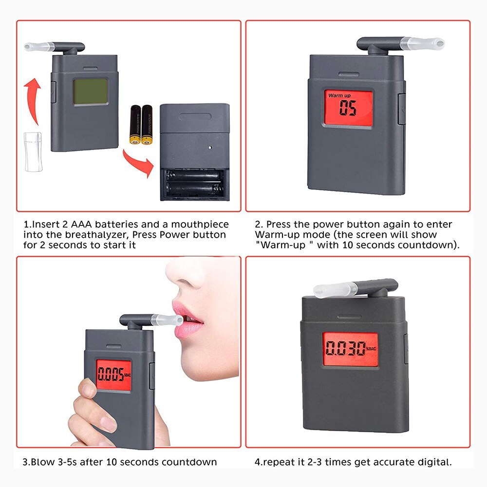 Breathalyzer Digital Breath Alcohol Tester Digital... Grandado
