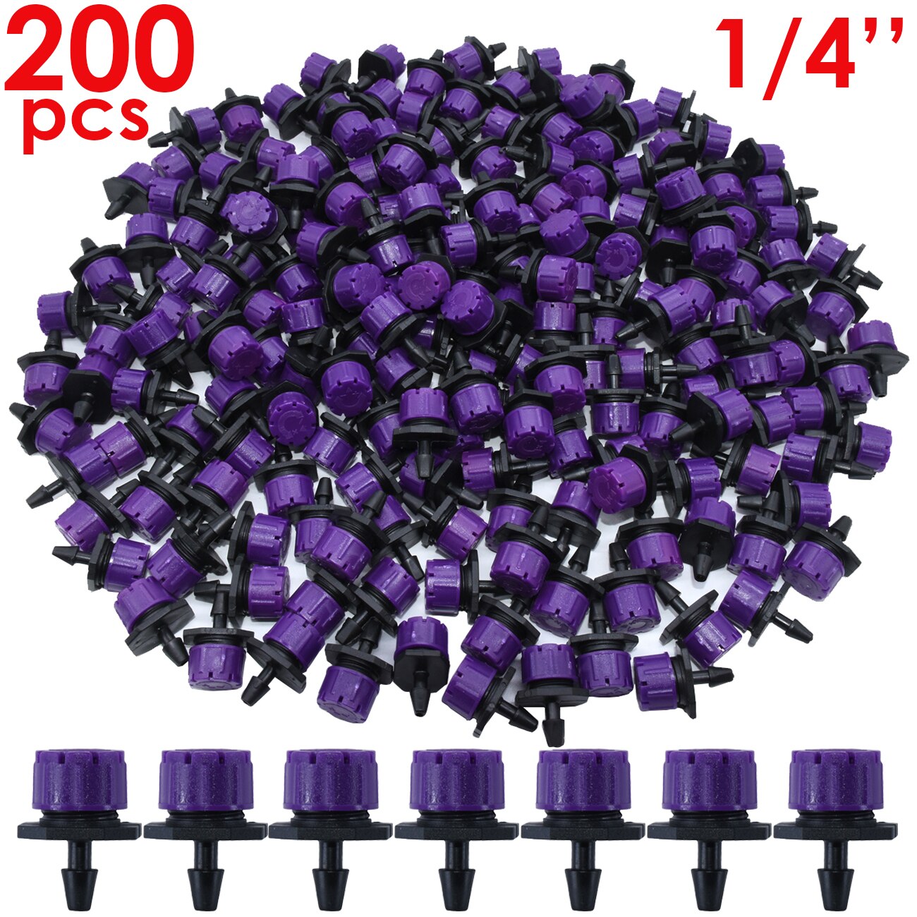 30-500 Stuks Verstelbare 1/4 Irrigatie Misting Druppelaar Sprinkler Emitter Micro Drip Tuin Watering Tool Balkon Tuin Kas: Donkergrijs