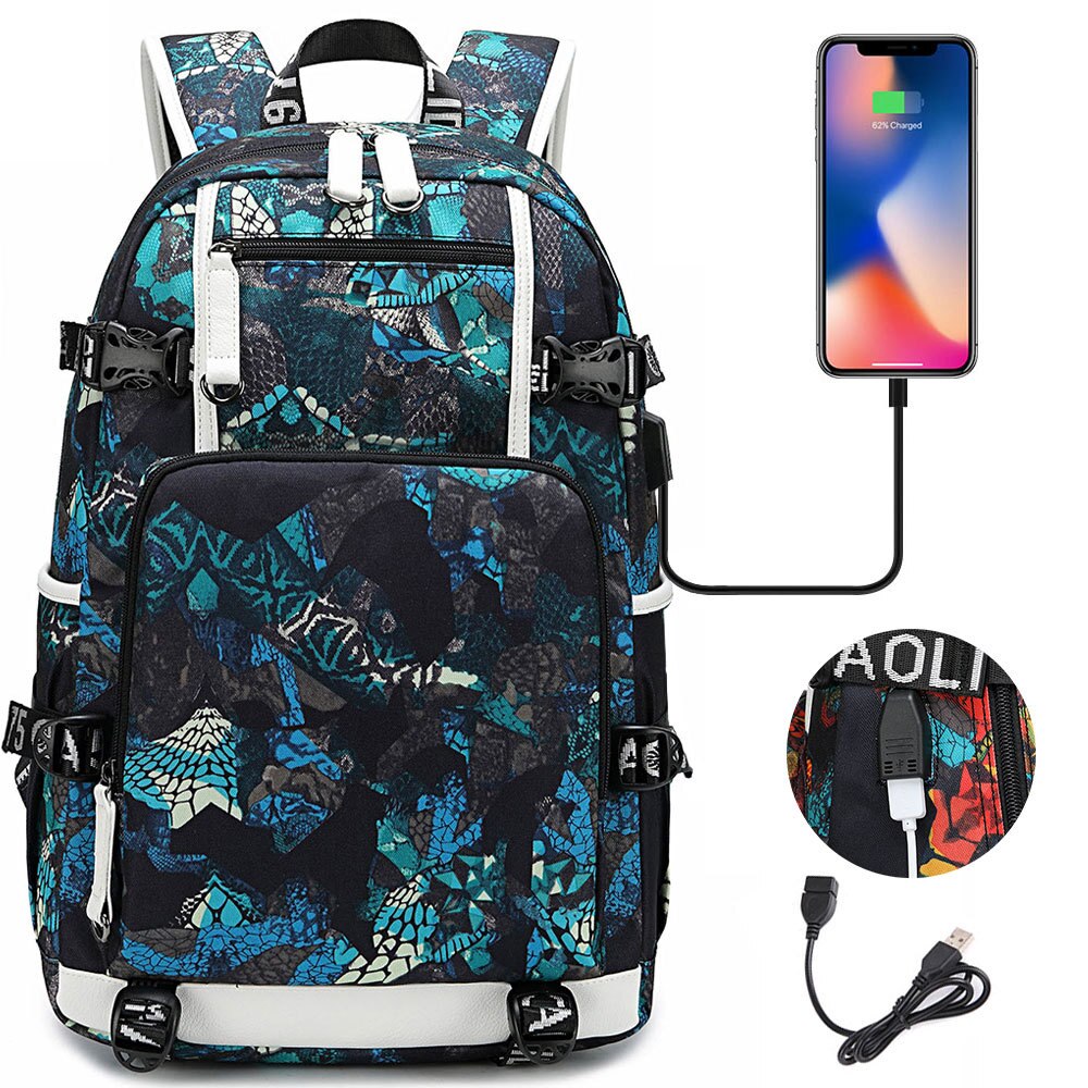 Custome Diy Printed Pcitures USB Travel Backpack for Teenagers School Bags Laptop Waterproof USB Charg Mochila Feminina Travel: Style 1