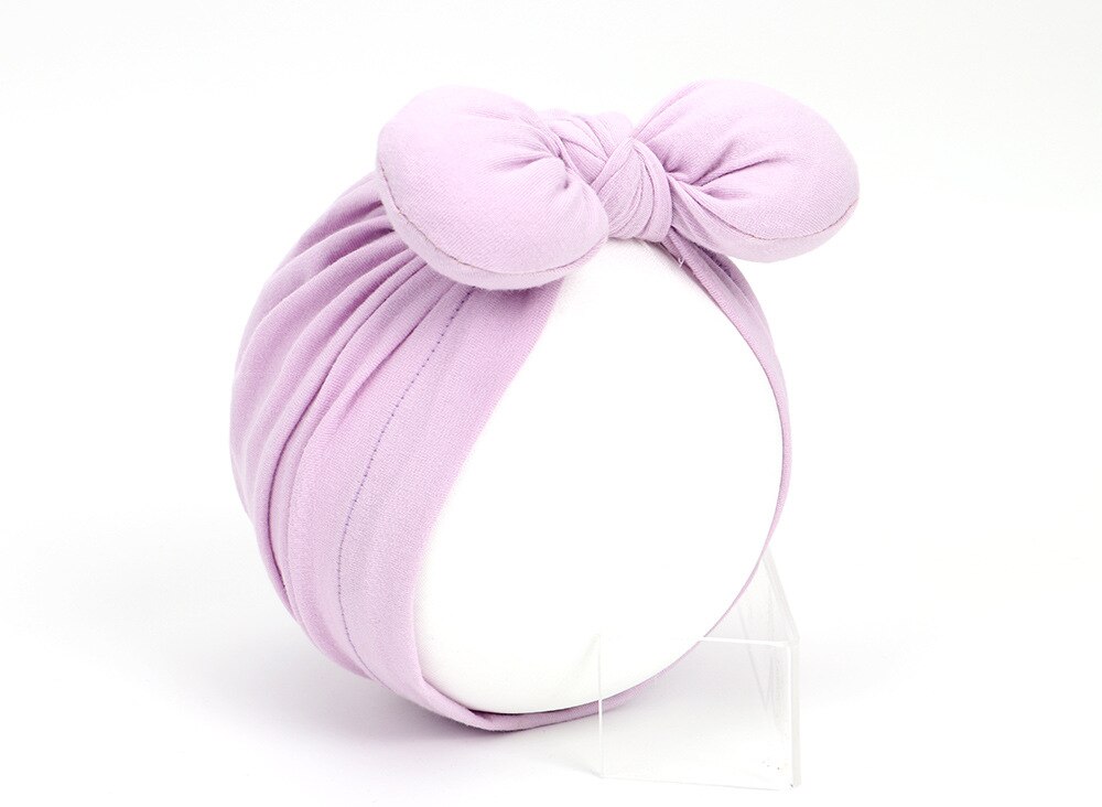 Baby Meisje Hoeden Baby Puur Katoen Strik Caps Kinderen Zachte Tulband Kids Headwrap Effen Kleur Mutsen Haaraccessoires: 8