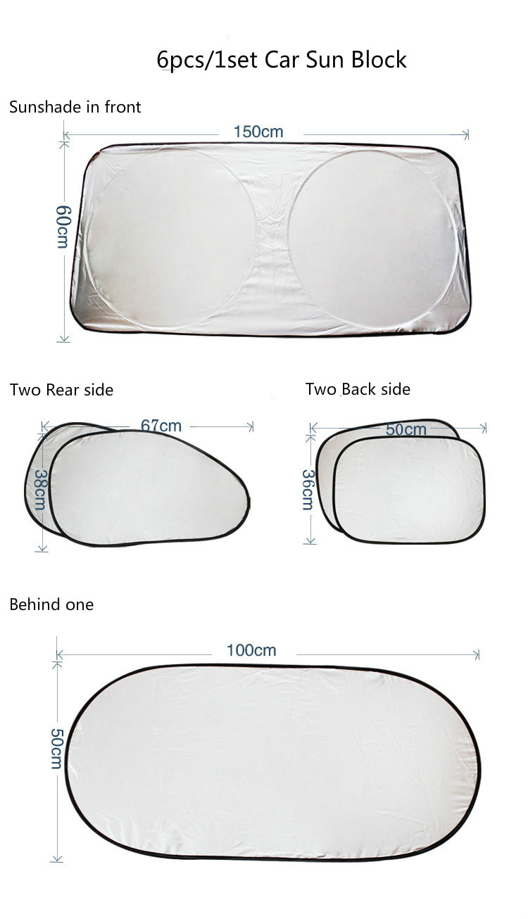 6pc Car Front Rear Sunshades For Citroen C4 C5 C3 Picasso Xsara Berlingo Saxo C2 C1 C4L DS3 Xantia DS4 C8 C-Elysee 2cv