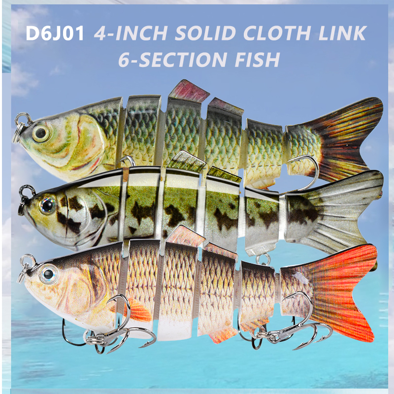 Esche da pesca artificiali dure snodate da 4 pollici a 6 segmenti Crankbait bionico affondamento Wobblers Accessori per la pesca in plastica di cavalla