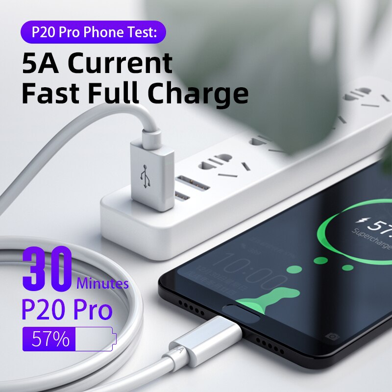 5A Usb C Kabel Voor Samsung Xiaomi Redmi Note 10 Huawei P30 Pro Snel Opladen Mobiele Telefoon Opladen Draad Wit usb Type C Kabel