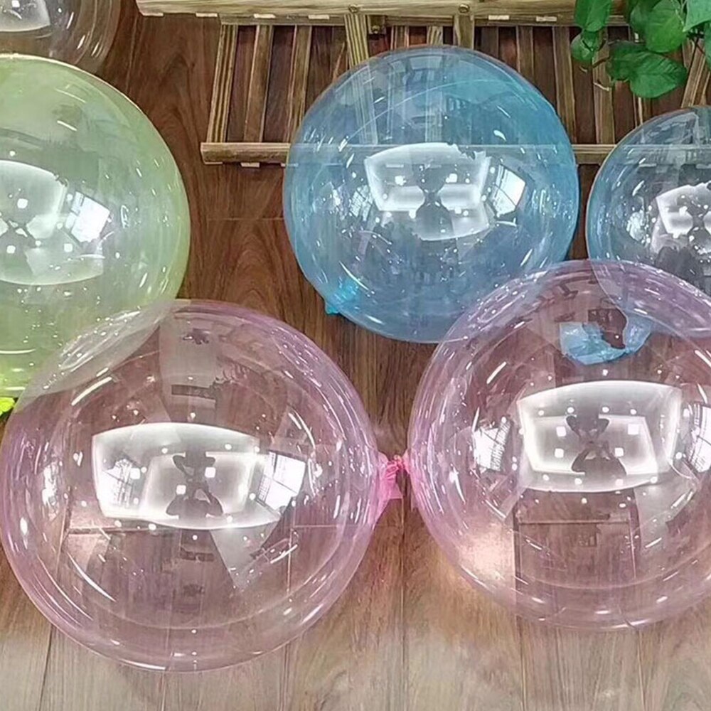 Globos de PVC transparentes sin arrugas de burbuja rosa y azul de 18 pulgadas, globos inflables de helio para decoración de fiestas, bodas o eventos