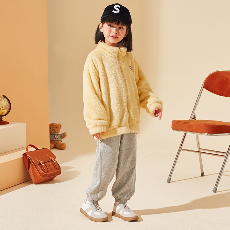 tonnellata Leone bambini inverno ragazze 'peluche cappotto moda carino casuale cerniera boutique abbigliamento per ragazze adatto da 5 a 12 anni