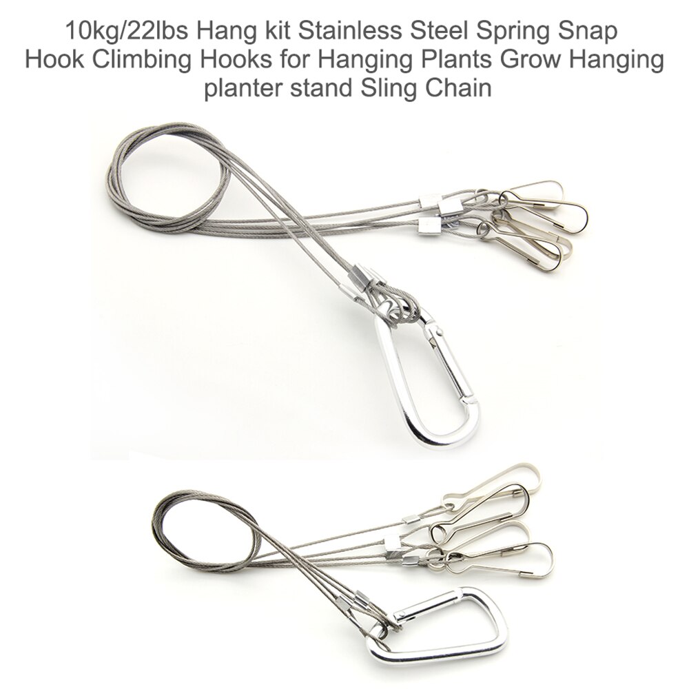 Lett opphengssett rustfritt stål hengetau krok galvanisert stål kabel hengende lys vokser lysarmaturer 10/15kg 22/33 lbs