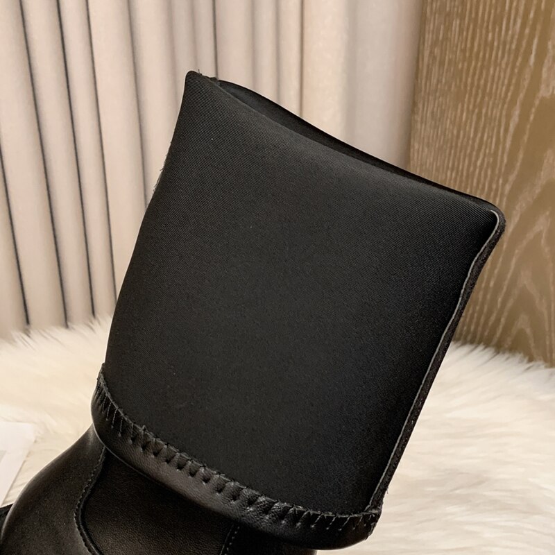 Bottes longues au dessus du genou pour femmes, chaussures de luxe à la , en fourrure chaude, à plateforme, à enfiler, hiver