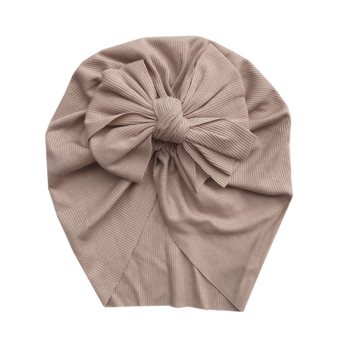 Baby Unisex Bow Indian Hat Knitted Rib Cotton Turban Knot Cap Solid Headwear Ribbed Bowknot Kid Accessories Cap 1-6yrs: 3