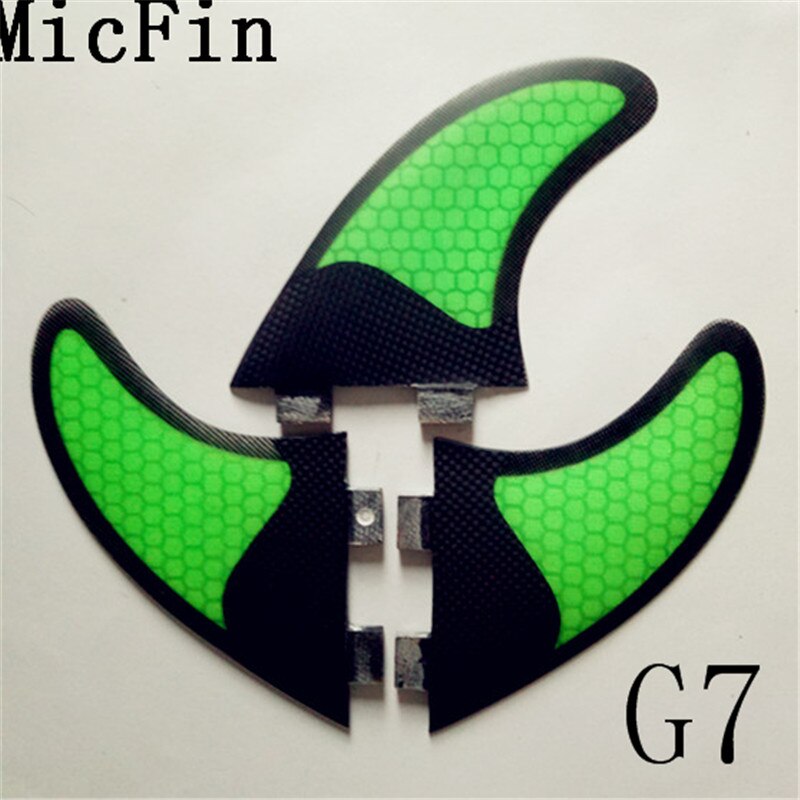 hotsales FCS G7 surf fins with fiberglass honeycomb for surfing size L 3pcs/set: Army Green